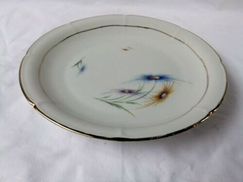 Old dish porcelain of limoges Vierzon gilding vintage flowers table service