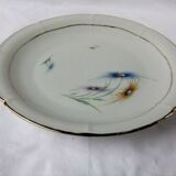Plat ancien porcelaine de limoges Vierzon dorure vintage fleurs service de table