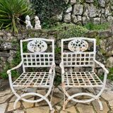 Paire de fauteuils en fer forgé