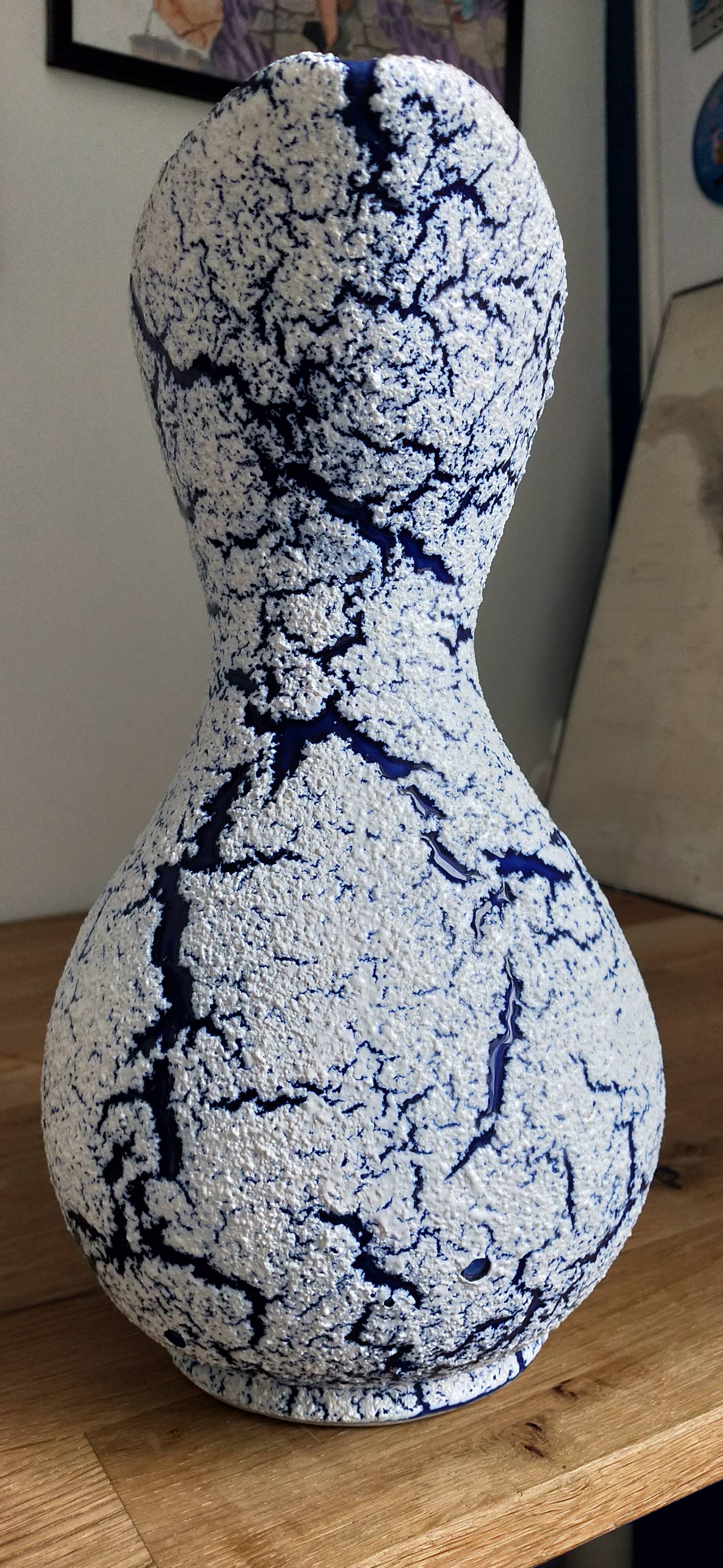 Fat lava blue pitcher Vallauris