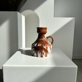 Small white and brown vase or pitcher West Germany H:15cm D:10.5cm