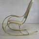 60s rocking chair in brass and ecru faux leather