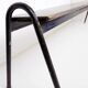 Tubax Black wood and metal bench - Minimalist design - 1950s