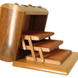 Antique carved walnut cigarette display box