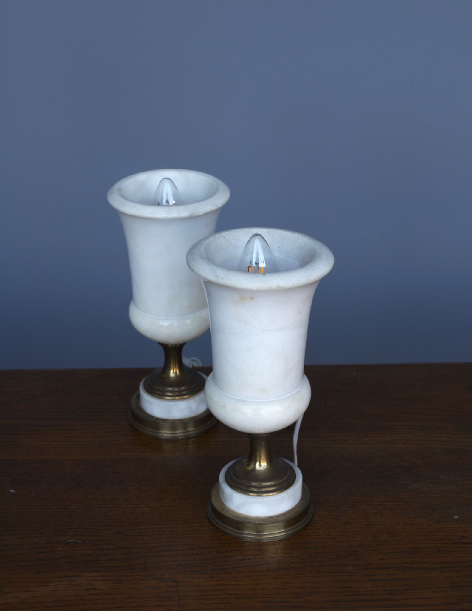 Alabaster table lamps, 1950s, set of 2