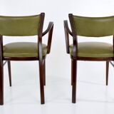 Fauteuils en cuir années 1940