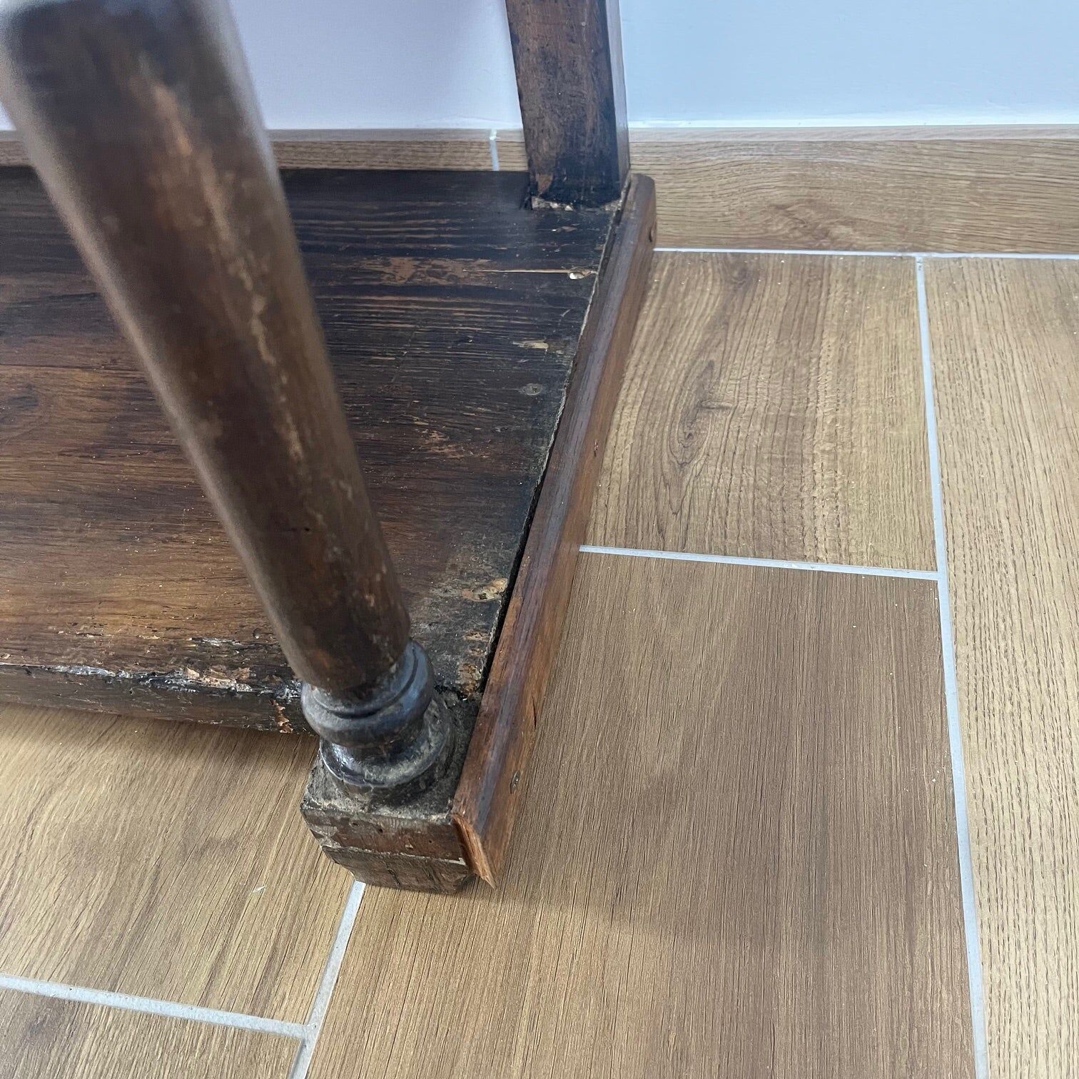 Antique solid wood console – early 20th century