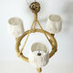 Three-light braided rope pendant light, 1950-1960.