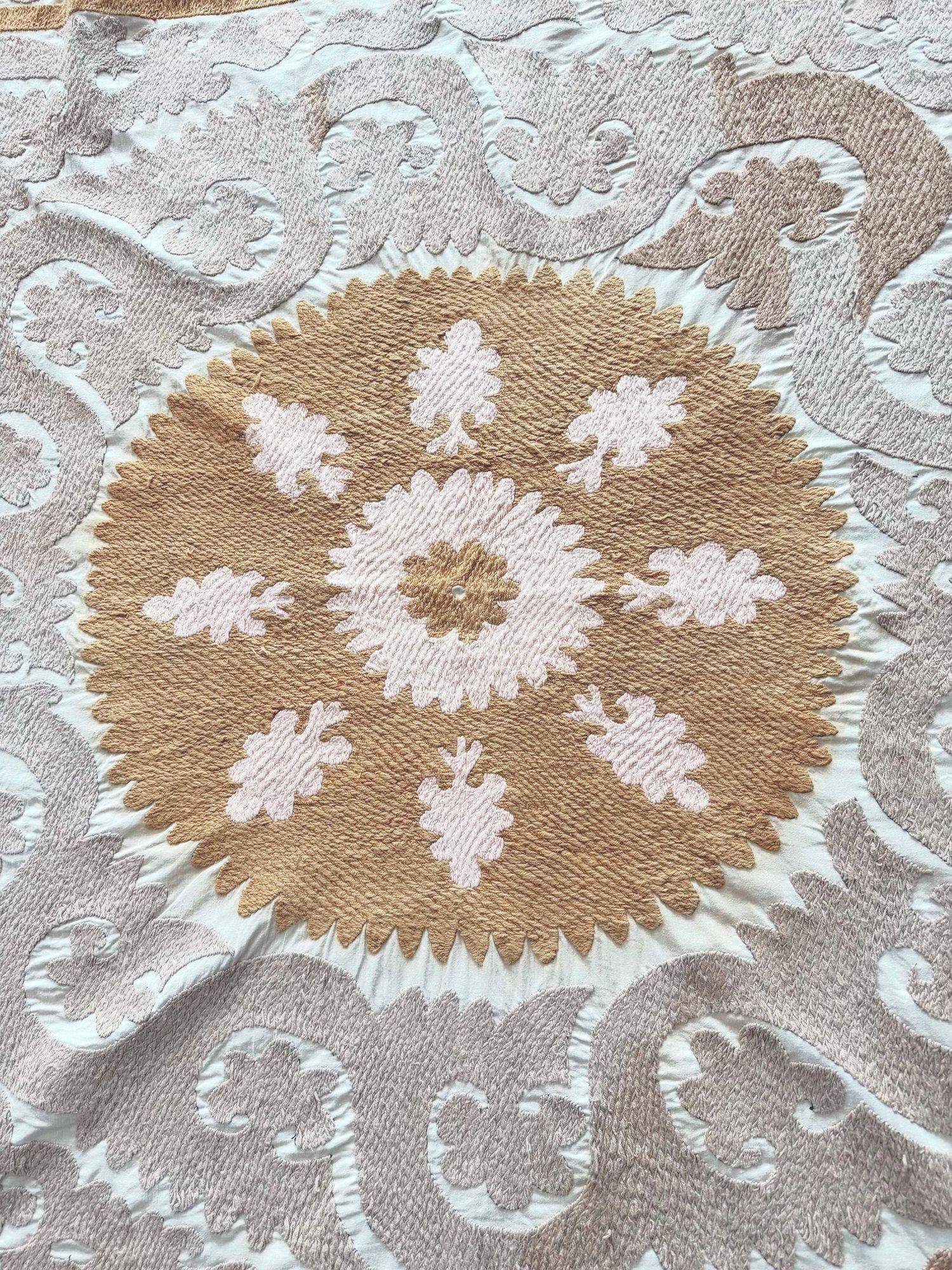 Vintage hand-embroidered tablecloth 137x142 cm