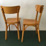 Pair of chaises bistrot vintage wood