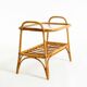 Lovely small Italian 60s bamboo side or coffee table with a iced glass top