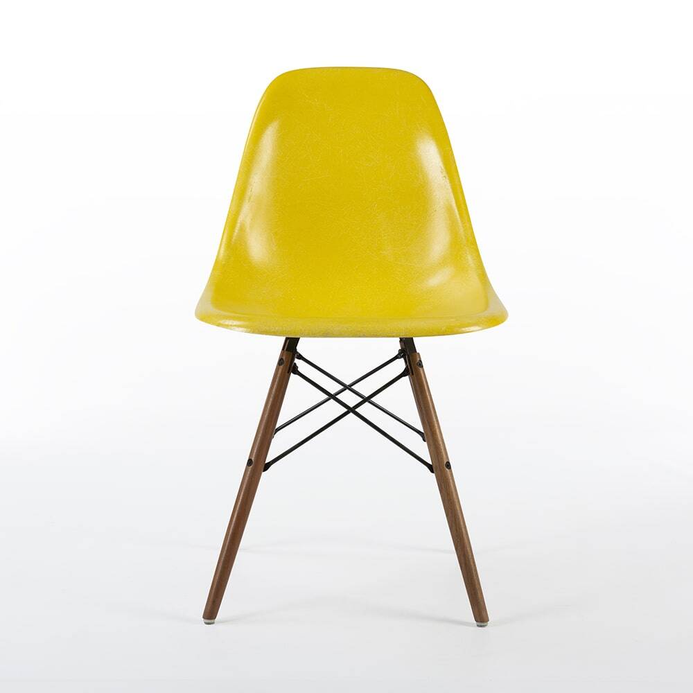 Yellow Herman Miller Original Eames DSW Side Shell Chair
