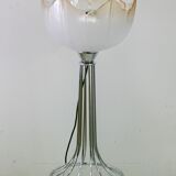 Lamp "space age". glass reflector, metal base. Circa 1970