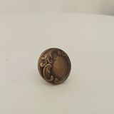 Antique Art Nouveau furniture handle in chiseled brass