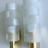 Pair of Vintage Glass Brass Wall Lights