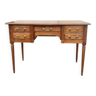 Louis XVI style flat desk with 5 drawers