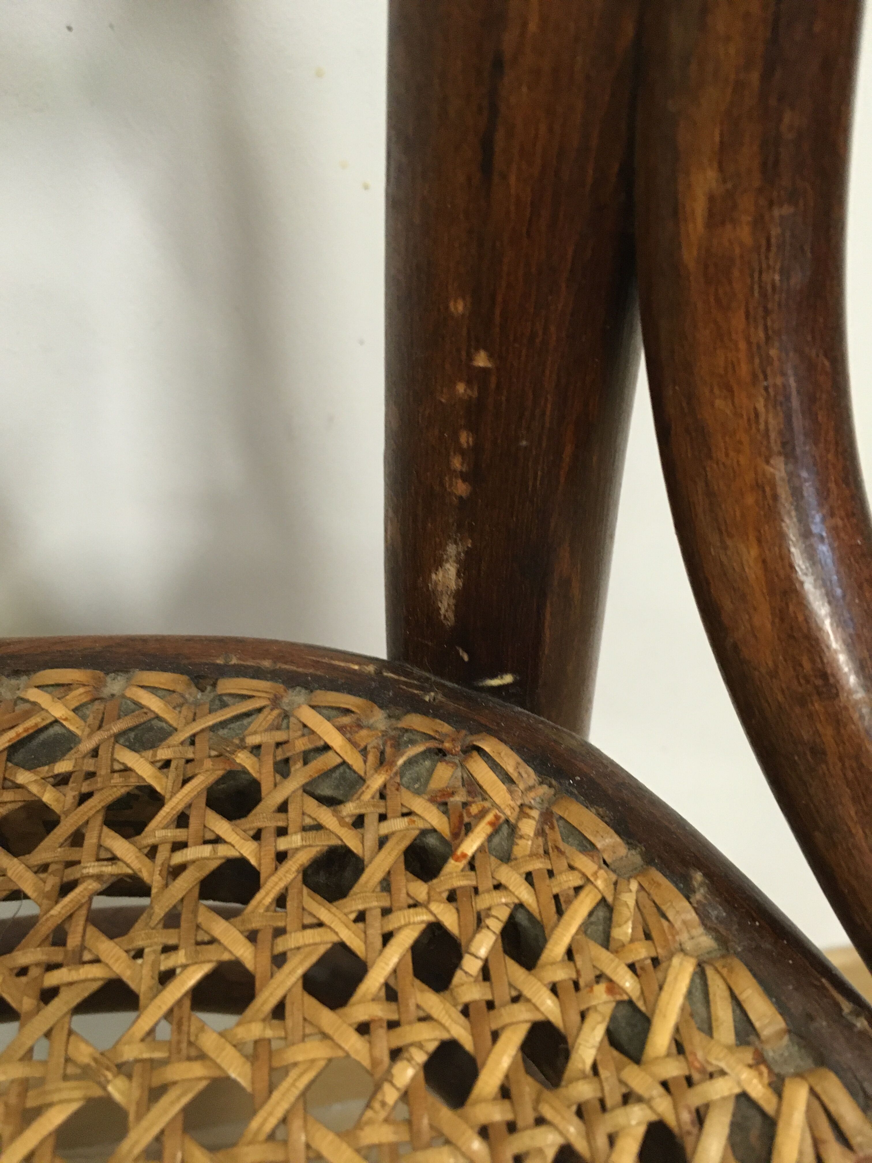 4 old wooden bistro chairs