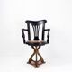 Chaise de paquebot en chêne teinté noir du 19e siècle