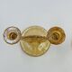 Pair of Empoli amber glass chandeliers in Art Deco style