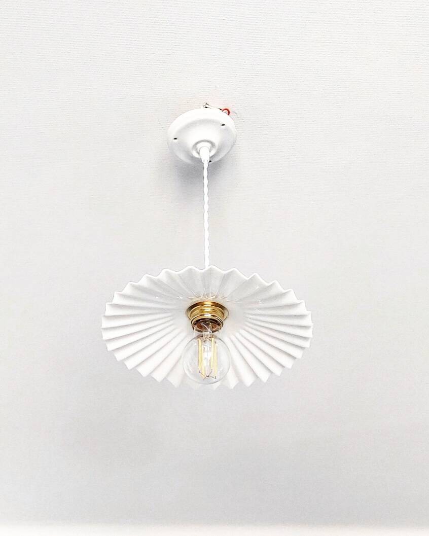 Vintage pleated pendant light
