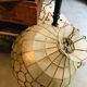 Mother-of-pearl chandelier and brass shape flower 70s