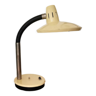 Lampe de table de bureau en métal beige moderne du milieu du siècle, années 1960