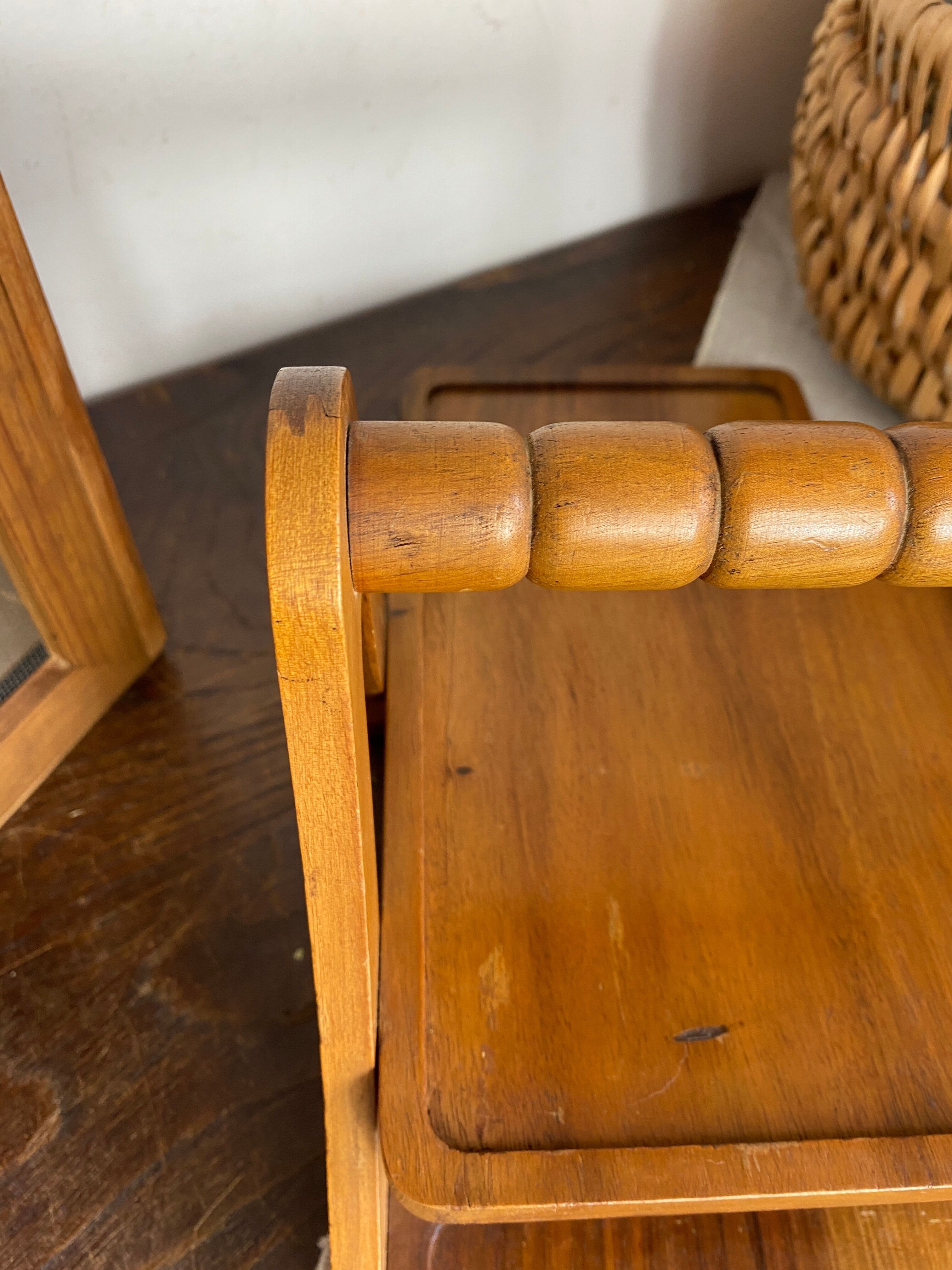 Art Deco wooden compartmented servant