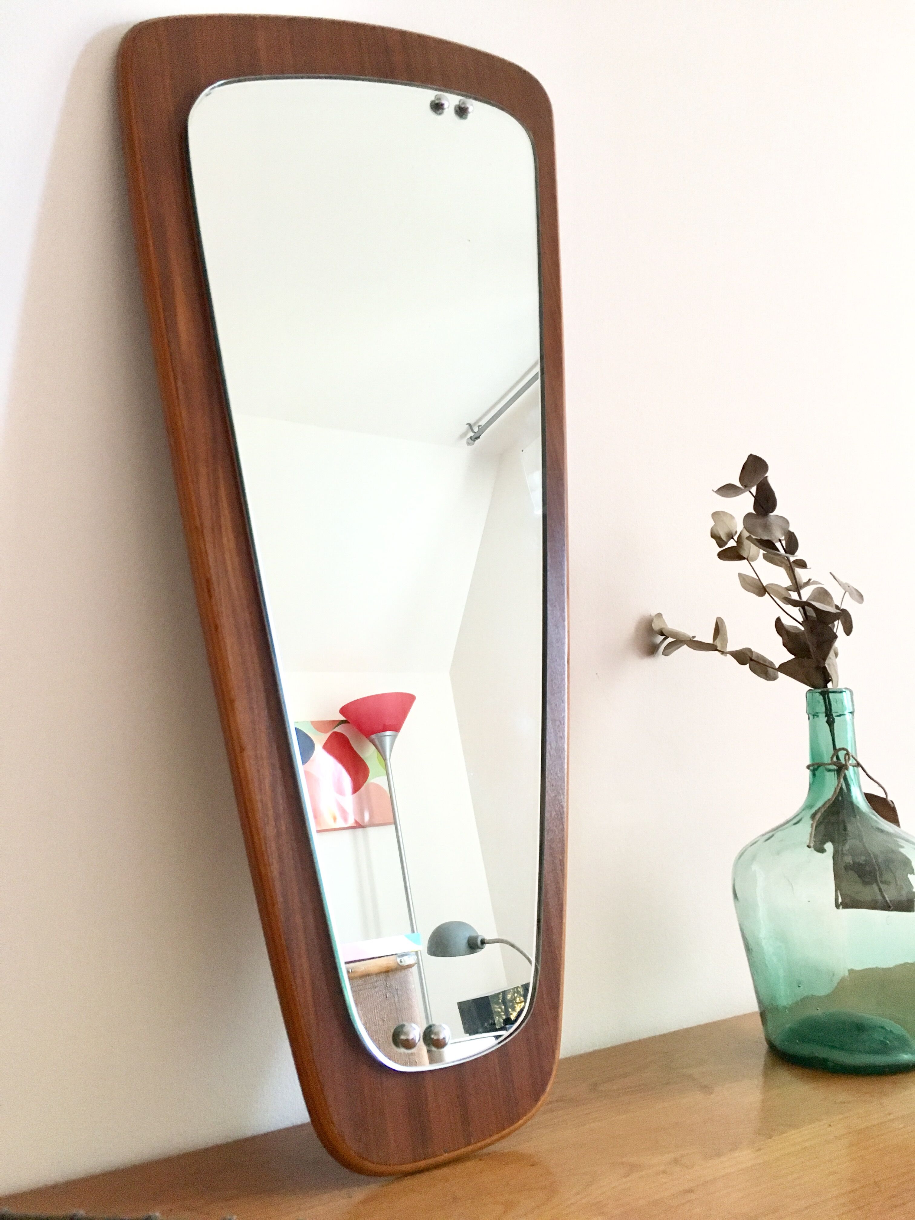 Asymmetrical Scandinavian mirror 77x37cm