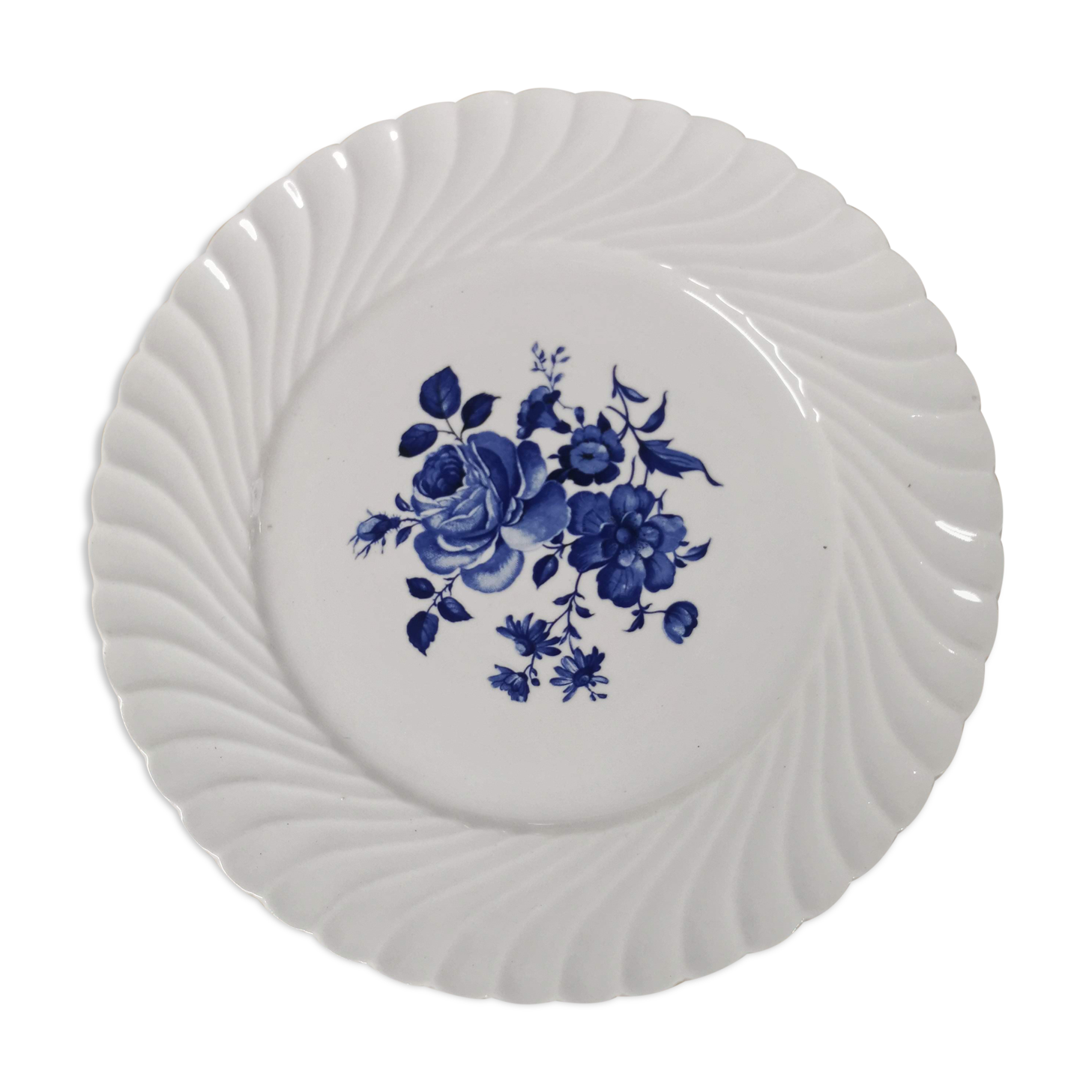 Keller Flat Plate - Guerin - Blue Flower Decoration