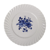 Assiette plate Keller & Guérin décor fleur bleue
