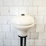 Iron floor lamp, glass and marble, Italy 70s