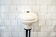 Iron floor lamp, glass and marble, Italy 70s