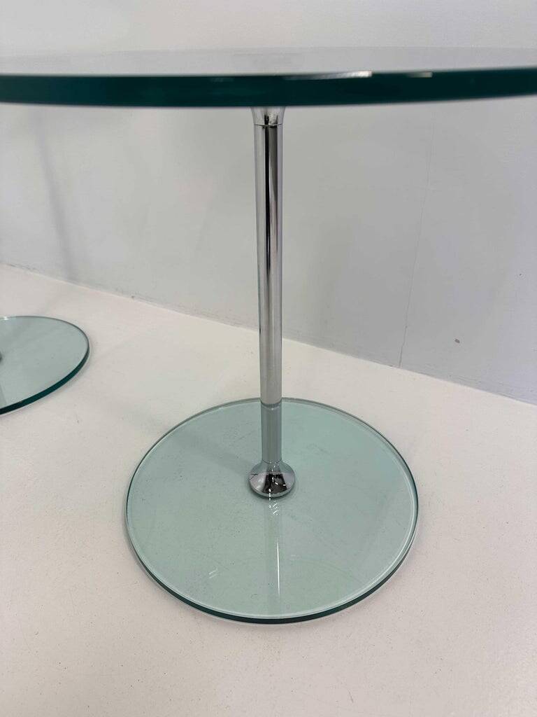 Italian Mid Century Chromed Metal And Glass Coffee Table, 1970s