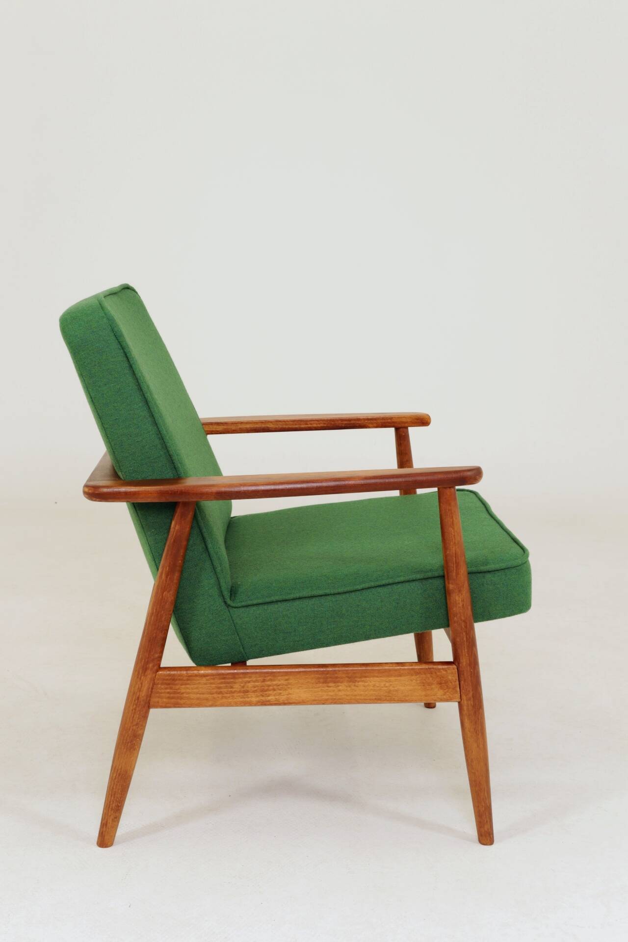 Mid Century Lounge Chair Vintage Moss Wool, Poland 1960