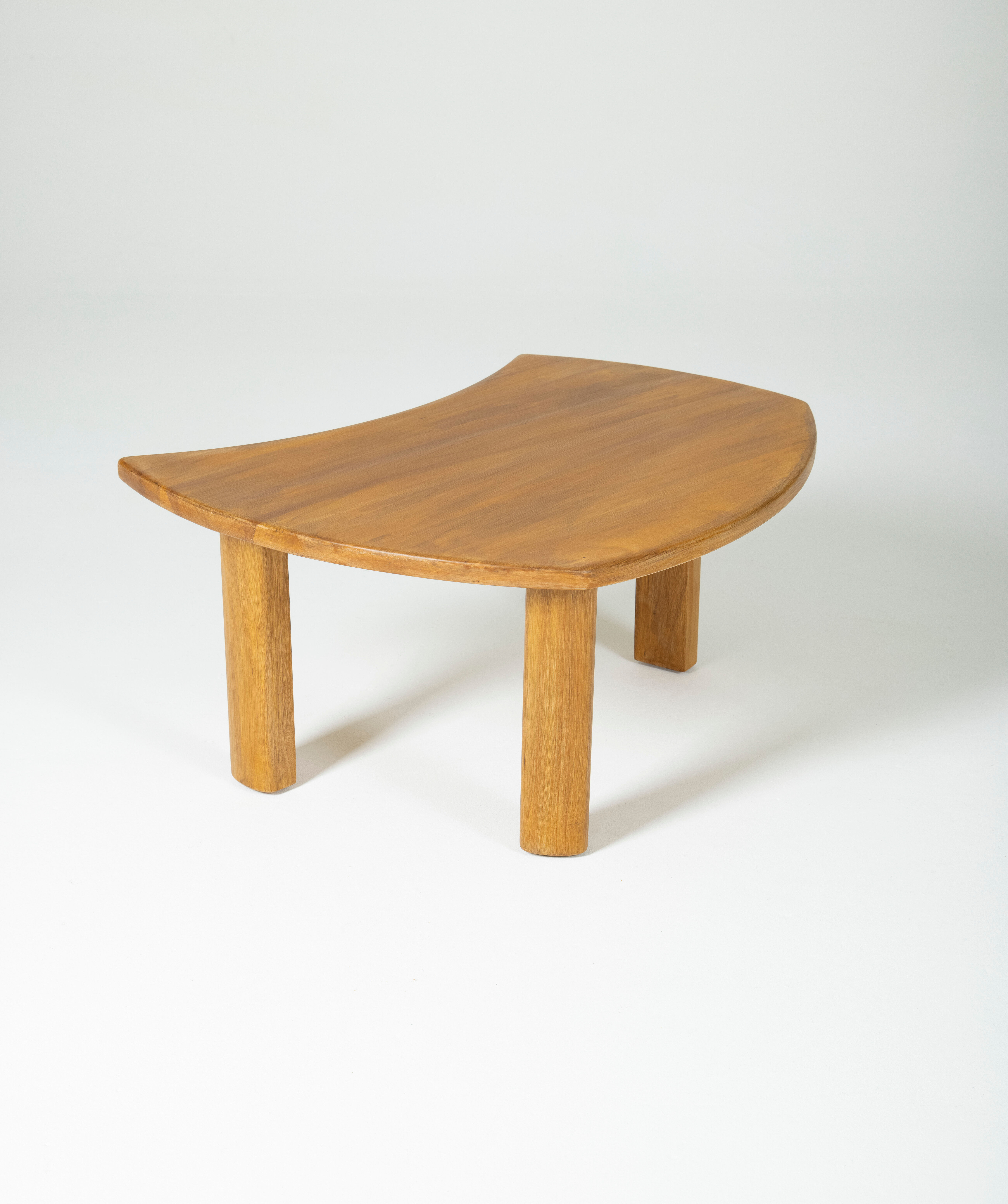Table basse en orme massif, 1970s