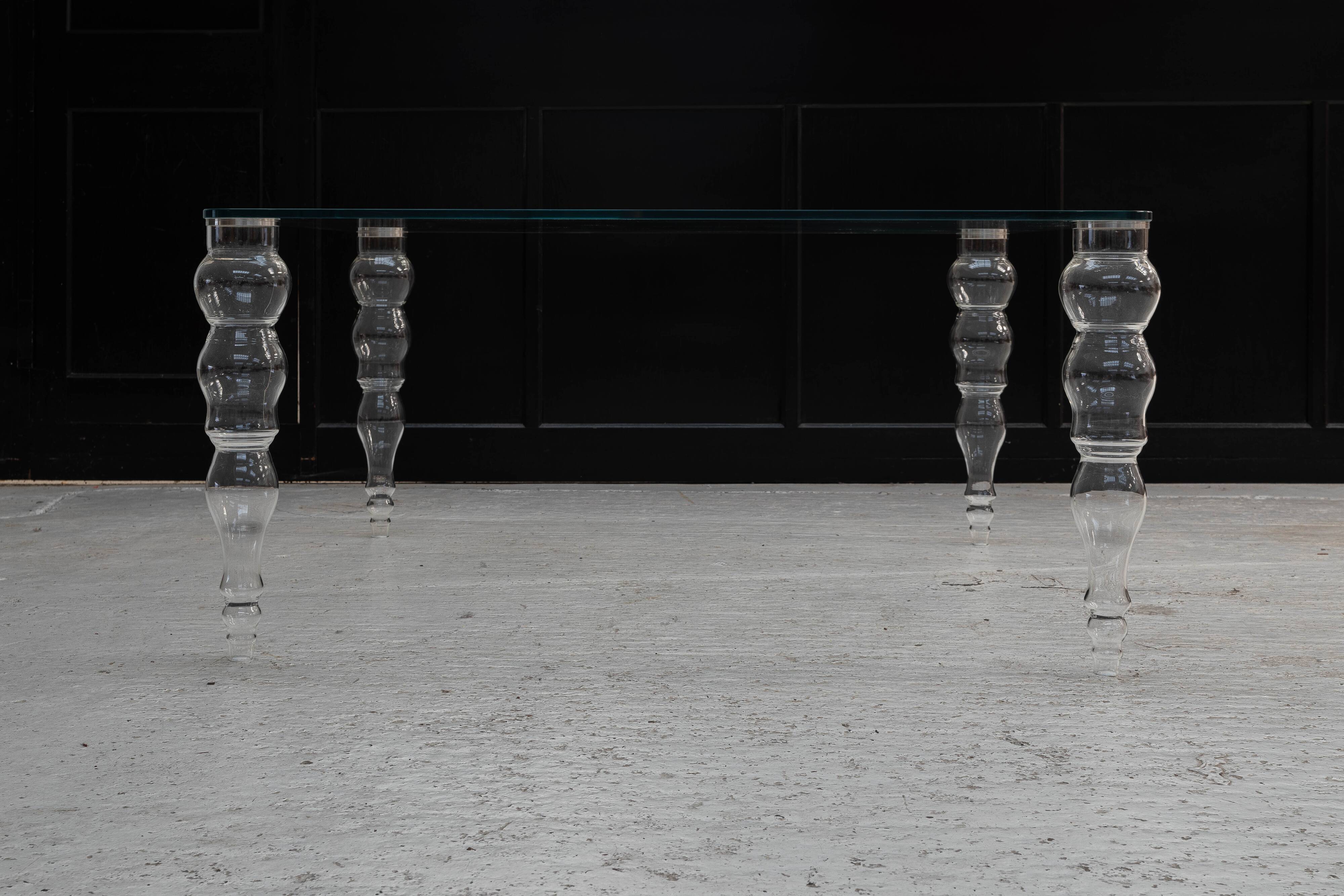Table à manger en verre par Piero Lissoni pour Glas Italia, années 1970