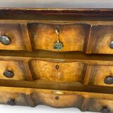 Commode italienne en placage et bois massif de noyer, années 1940-1950