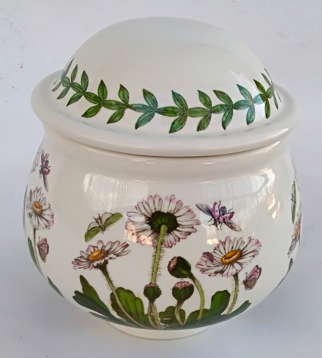 Sugar earthenware Portmeirion made in England décor Botanic Garden