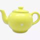 Théière vintage en porcelaine jaune à pois blancs