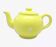 Théière vintage en porcelaine jaune à pois blancs