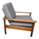 Scandinavian armchair in gray fabric from the 60s