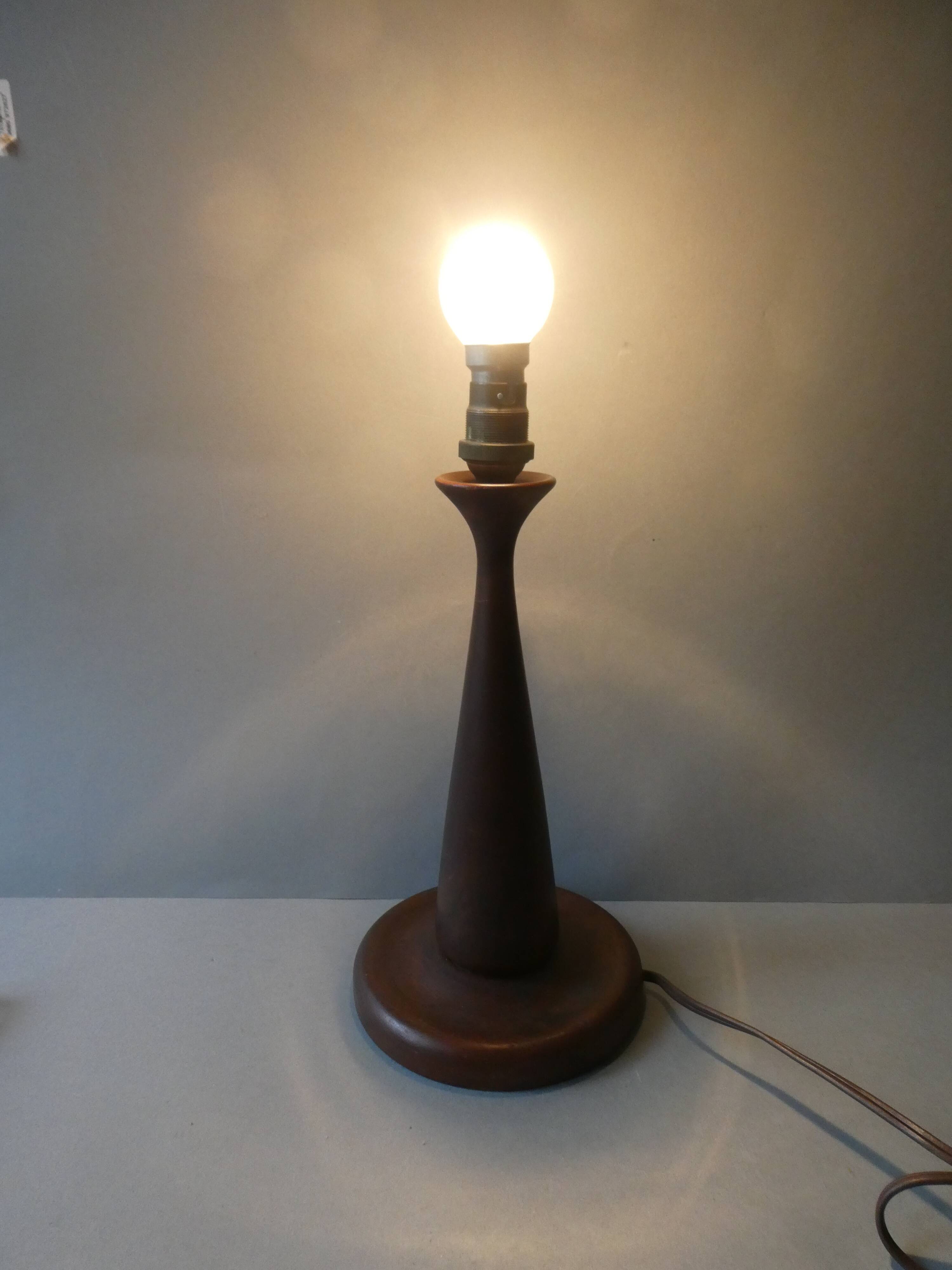 Scandinavian lamp in solid teak, around 1950.