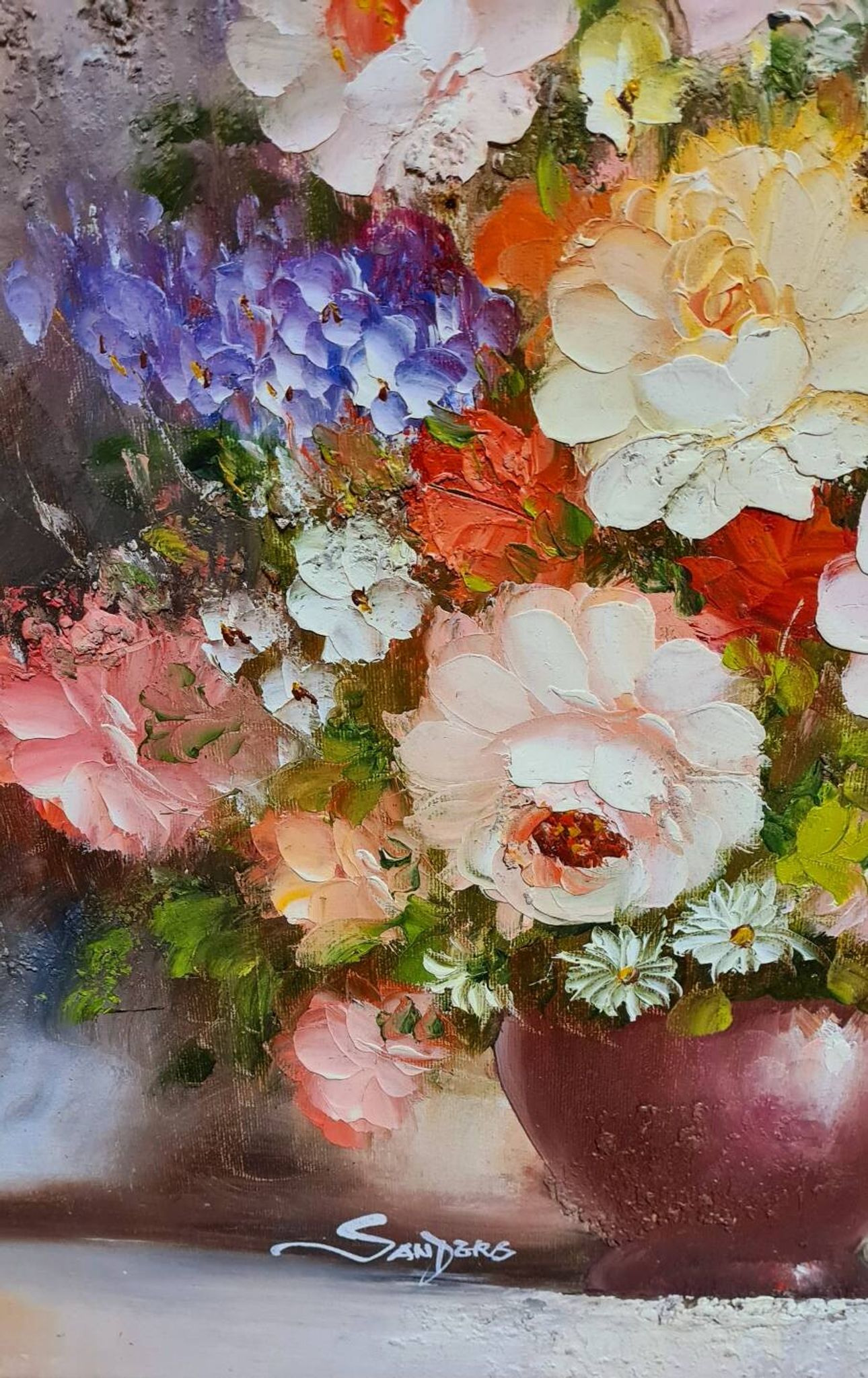 An oil painting on canvas by Edmon Sanders