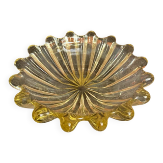 Vintage Murano Yellow Blown Glass Bowl #D527