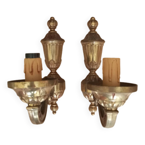 Paire d'appliques en - bronze