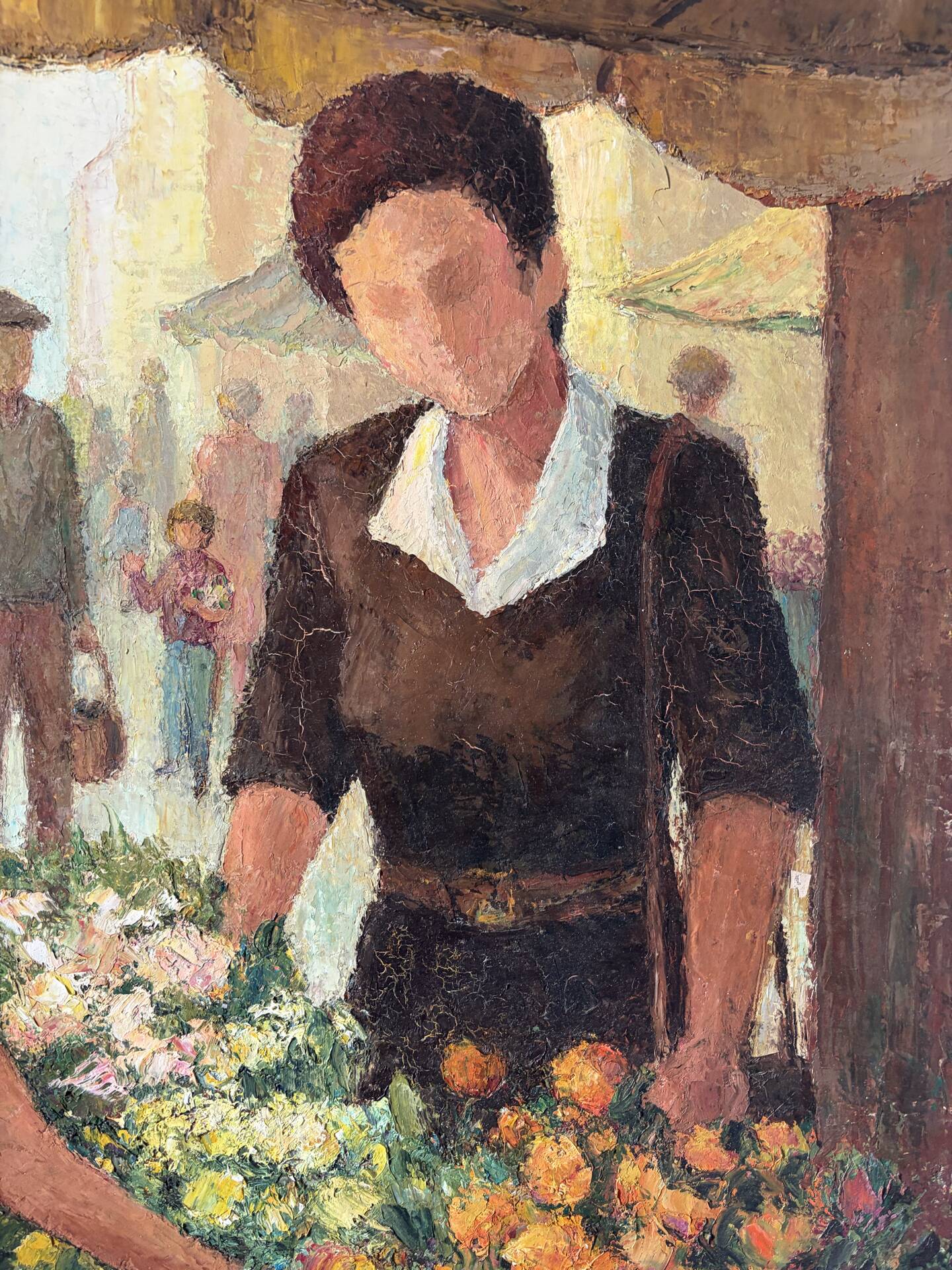 The Little Merchant, florist, oil on canvas