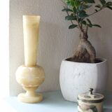 Vase carved in white marble