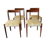Set of four mid-century mohair covered dining chairs, 1960s