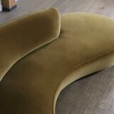 Vladimir Kagan serpentine sofa in velvet for Directional USA 1999