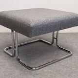 Set of 4 ottoman stools and 1 tubular coffee table, 1960s-70s